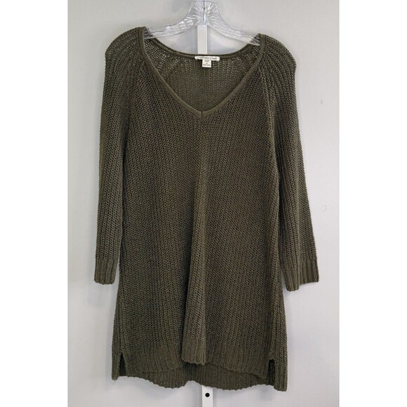 Coldwater Creek Women’s Sweater 1X  (16W-18W) Green Metallic Knit Pullover Tunic - Picture 1 of 11